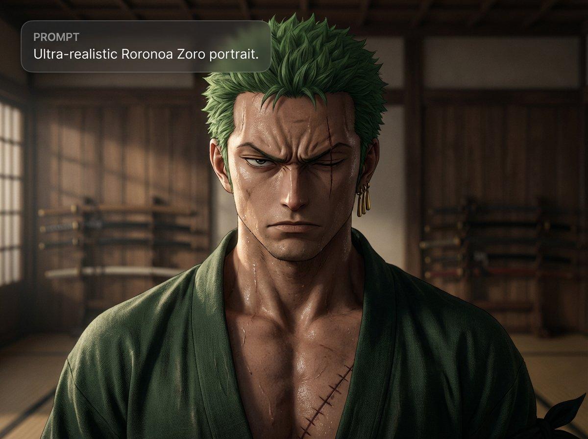 AI generated image for A Title for an Ultra-realistic Roronoa Zoro Portrait