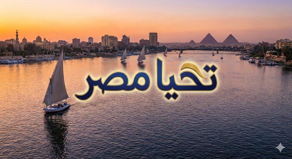 AI generated image for Write "Long Live Egypt" on a picture of the Nile River